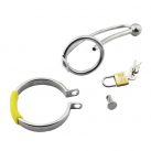 Пояс верности для мужчин. Нержавеющая сталь. С замком. С катетером для стимуляции уретры. photo 1