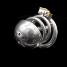 Пояс верности для мужчин. Нержавеющая сталь. С замком. С катетером для стимуляции уретры. photo 4