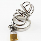 Металлическое кольцо на пенис с замком Cock Cage, 10 шт. photo 4