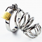 Металлическое кольцо на пенис с замком Cock Cage, 10 шт. photo 1