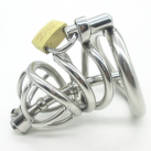 Металлическое кольцо на пенис с замком и катетером для уретры Cock Cage BDSM photo 4