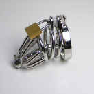 Металлическое кольцо на пенис с замком и катетером для уретры photo 5