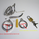 Металлическое кольцо на пенис с замком и катетером для уретры photo 3