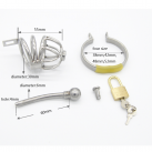 Металлическое кольцо на пенис с замком и катетером для уретры CD011 photo 1