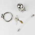 Металлическое кольцо на пенис с замком и съемным катетером для уретры photo 3