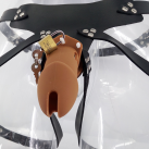 Пояс верности. На ремнях. Силикон. Коричневый. photo 3