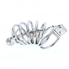 Металлическое кольцо на пенис с замком и катетером для уретры Cockring photo 3