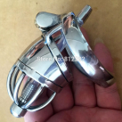 Металлическое кольцо на пенис с катетером для уретры Cock Cage BDSM photo 2