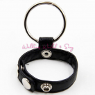 Кольцо на пенис из нержавеющей стали с кожаным ремешком photo 4