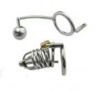 Пояс верности для мужчин. Нержавеющая сталь. С замком. С катетером для стимуляции уретры. С анальным photo 2