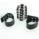 Мужской пояс верности с металлическими кольцами и ремнем из натуральной кожи photo 5