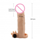 Рукав на пенис силиконовый с вибратором, 18 на 4.2 см photo 3