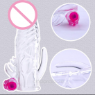 Силиконовая насадка на пенис с вибрацией, водонепроницаемая photo 3