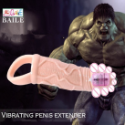 Силиконовая реалистичная насадка с кольцом на пенис, вибрация, 5 см photo 2