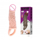 Силиконовая реалистичная насадка с кольцом на пенис, вибрация, 5 см photo 5