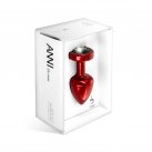 Анальна пробка з стразом Diogol ANNI round red Карбонад 25мм photo 2