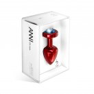 Анальна пробка з стразом Diogol ANNI round red Аквамарин 25мм photo 2