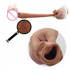 Силиконовая насадка на пенис TPE с вибрацией, реалистичная photo 1