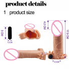 Силиконовая насадка на пенис TPE с вибрацией, реалистичная photo 5