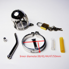 Пояс верности для мужчин. Нержавеющая сталь. С замком. С катетером для стимуляции уретры. photo 3