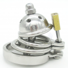 Пояс верности для мужчин. Нержавеющая сталь. С замком. С катетером для стимуляции уретры. photo 2