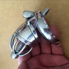 Пояс верности для мужчин. Нержавеющая сталь. С замком. С катетером для стимуляции уретры. photo 2