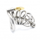 Пояс верности для мужчин. Нержавеющая сталь. С замком. С катетером для стимуляции уретры. photo 5