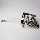 Пояс верности для мужчин. Нержавеющая сталь. С замком. С катетером для стимуляции уретры. photo 5