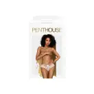 Трусики-бразиліана Penthouse Adore Me M/L White, квіткове мереживо, з тонкими ремінцями та бантиками photo 3