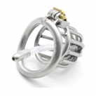 Пояс вірності чоловікам. Нержавіюча сталь. Із замком. З катетером для стимуляції уретри. photo 4