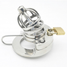 Пояс верности для мужчин. Нержавеющая сталь. С замком. С катетером для стимуляции уретры. photo 1