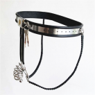 Мужской стальной пояс целомудрия с рукавом для пениса photo 4