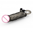 Черная насадка на пенис Retardant с вибрацией photo 3