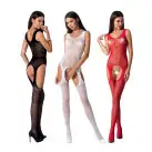 Бодистокинг Passion BS061 red, комбинезон, имитация чулок photo 3