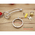 Пояс верности для мужчин. Нержавеющая сталь. С замком. С катетером для стимуляции уретры. photo 3