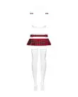 Еротичний костюм школярки з мініспідницею Obsessive Schooly 5pcs costume S/M, біло-червоний photo 4