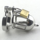 Пояс верности для мужчин. Нержавеющая сталь. С замком. С катетером для стимуляции уретры. photo 6