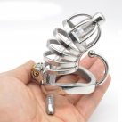 Пояс верности для мужчин. Нержавеющая сталь. С замком. С катетером для стимуляции уретры. photo 3