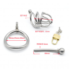 Пояс верности для мужчин. Нержавеющая сталь. С замком. С катетером для стимуляции уретры. photo 1