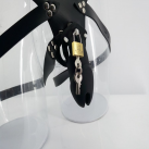 Черный силиконовый пояс верности с замком CB6000 для мужчин photo 5