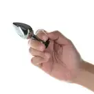 Металева анальна пробка Lux Active з трояндою - Rose Anal Plug - Black, віброкуля в подарунок photo 3