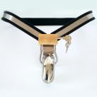 Мужской пояс верности из нержавеющей стали с замком  photo 2