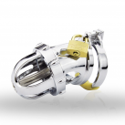 Пояс верности для мужчин. Нержавеющая сталь. С замком. С катетером для стимуляции уретры. photo 3