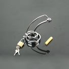 Пояс верности для мужчин. Нержавеющая сталь. С замком. С катетером для стимуляции уретры. photo 2