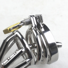 Пояс верности для мужчин. Нержавеющая сталь. С замком. С катетером для стимуляции уретры. photo 5