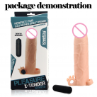 М'яка силіконова реалістична насадка на пеніс із вібрацією photo 3