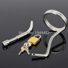 Пояс верности для мужчин. Нержавеющая сталь. С замком. С катетером для стимуляции уретры. photo 5