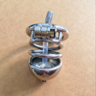 Пояс верности для мужчин. Нержавеющая сталь. С замком. С катетером для стимуляции уретры. photo 2