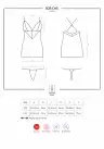 Сатиновий комплект для сну з мереживом Obsessive 828-CHE-1 chemise & thong S/M, чорний photo 5