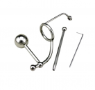 Эрекционно кольцо стально с анальным плагином и катетером для уретры photo 2